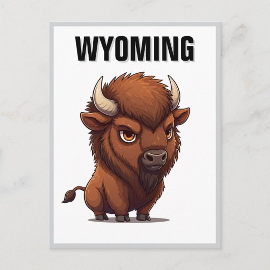 Schattigee Wyoming Bison Briefkaart (Voorkant)