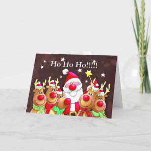 Schattigee x-mas kaart, ho ho ho!!! feestdagen kaart