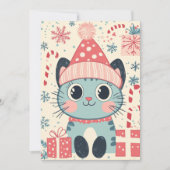 Schattigee Xmas Cat Candy Cane Gifts Aangepaste Te Feestdagenkaart (Voorkant)