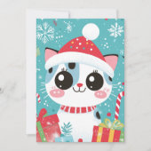 Schattigee Xmas Cat Candy Cane Gifts Aangepaste Te Feestdagenkaart (Voorkant)