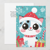 Schattigee Xmas Cat Candy Cane Gifts Aangepaste Te Feestdagenkaart (Voorkant / Achterkant)