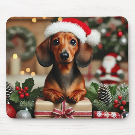 Schattigee Xmas Dachshund Muismat (Voorkant)