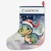 Schattigee Xmas-dinosaurus Grote Kerstsok (Achterkant)