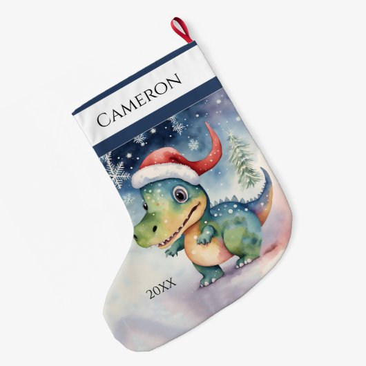 Schattigee Xmas-dinosaurus Grote Kerstsok (Achterkant (Hangend))