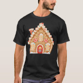 Schattigee Xmas Gingerbread House ingericht met pe T-shirt (Voorkant)