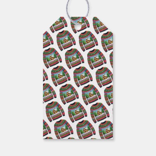 Schattigee Xmas Gingerbread House Ugly Christmas S Cadeaulabel (Achterkant)