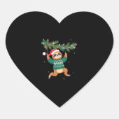 Schattigee Xmas Luiaard Santa Hat Kerst Luiaard -  Hart Sticker (Voorkant)