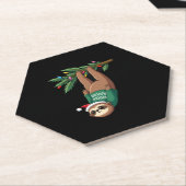 Schattigee Xmas Luiaard Santa Hat Kerst Luiaard -  Kartonnen Onderzetters (Schuin)