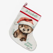 Schattigee Xmas Otter Grote Kerstsok (Voorkant (Hangend))