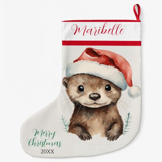 Schattigee Xmas Otter Grote Kerstsok (Achterkant)