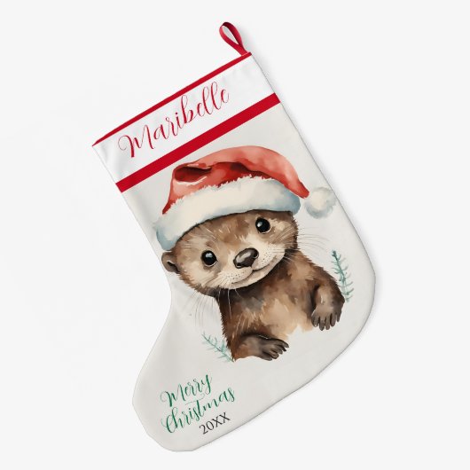 Schattigee Xmas Otter Grote Kerstsok (Achterkant (Hangend))