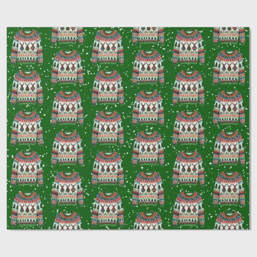 Schattigee Xmas Reindeer Trio Lelijke Kersttrui Cadeaupapier (Vlak)