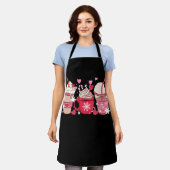 Schattigee Xmas Roze Koffie En Cream Cups Latte Me Schort (Gedragen)