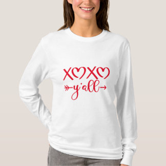 Schattigee XOXO Y'all Valentijnsdag 2024 Trend Whi T-shirt