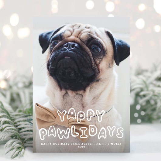 Schattigee Yappy Pawholidays Dog Pet Vakantie Foto Feestdagenkaart