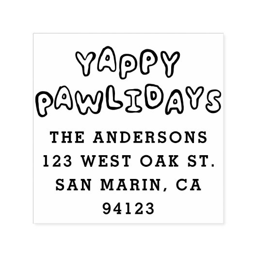 Schattigee Yappy Pawholidays Hondenvakantie Zelfinktende Stempel (Design)