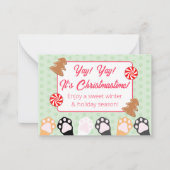 Schattigee Yay Yay zijn kerstkat Notitiekaartje (Voorkant)