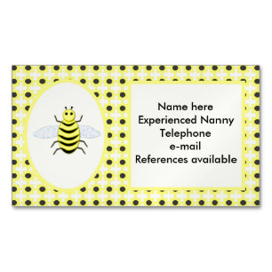 Schattigee Yellow Baby Bee Genderneutraal Custom N Magnetisch Visitekaartje