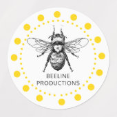 Schattigee Yellow Bee Apiary Imker Labels (Design 1)