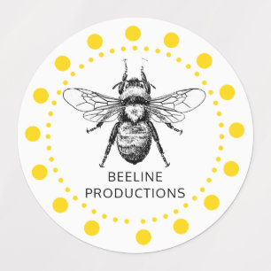 Schattigee Yellow Bee Apiary Imker Labels