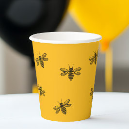 Schattigee Yellow Bee Day Modern Summer Birthday P Papieren Bekers
