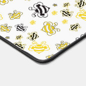 Schattigee Yellow Bees Desk Mat – Fun Bee Pattern (Hoek)