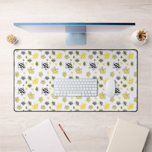Schattigee Yellow Bees Desk Mat – Fun Bee Pattern 