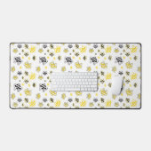 Schattigee Yellow Bees Desk Mat – Fun Bee Pattern  (Keyboard & Muis)