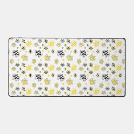Schattigee Yellow Bees Desk Mat – Fun Bee Pattern 