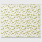 Schattigee Yellow Butterflies Pattern Pastel Cadeaupapier (Vlak)