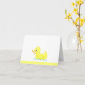Schattigee Yellow Duck Gepersonaliseerd Note Kaart (Gele Bloem)