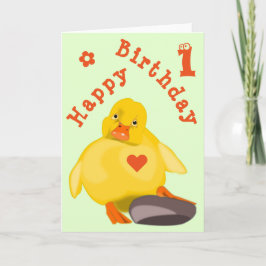 Schattigee Yellow Duck Verjaardag Kaart