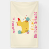 Schattigee Yellow Duck Verjaardagsfeestbanner Spandoek (Verticaal)