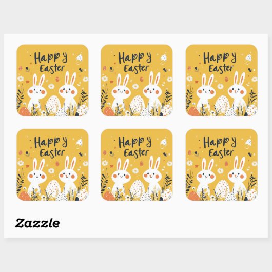 Schattigee Yellow Easter Bunnies Sticker (Vel)