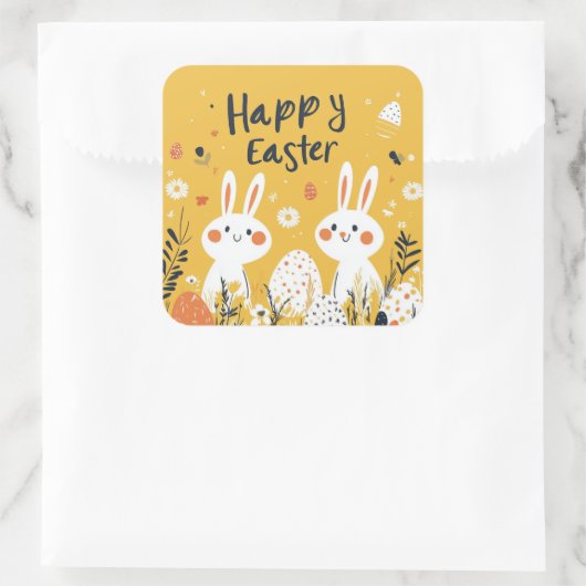 Schattigee Yellow Easter Bunnies Sticker (Tas)
