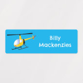 Schattigee Yellow Happy cartoon helikopter geperso Labels (Design 2)