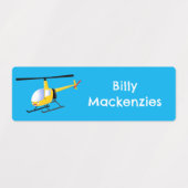 Schattigee Yellow Happy cartoon helikopter geperso Labels (Design 1)