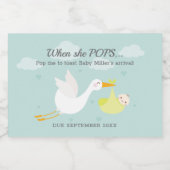 Schattigee Yellow Stork Bundle Pop IT Mini Sparkling Wijnetiket (Enkel label)