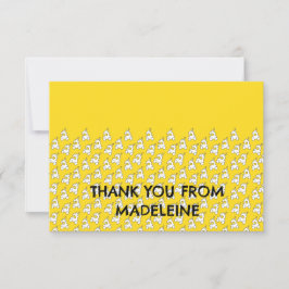 Schattigee Yellow Trains op bedankpas Bedankkaart