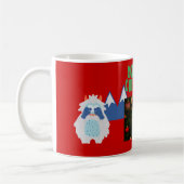 Schattigee Yeti grillige Kinder kerstfoto Koffiemok (Links)