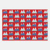 Schattigee Yeti Retro Kerstpatronen Kinder Inpakpapier Vel (Voorkant 2)