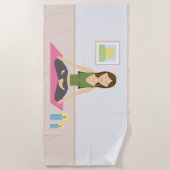 Schattigee Yoga Vrouw In Lotus Pose Strandlaken (Voorkant)