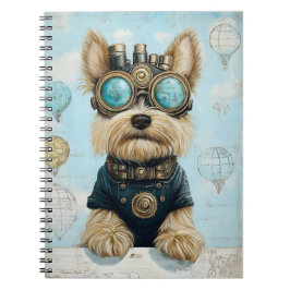 Schattigee Yorkie Dog, Hete Luchtballonnen K4 Nieu Notitieboek