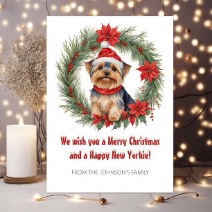 Schattigee Yorkie Funny Dog Pun Christmas Feestdagenkaart