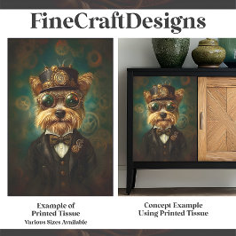 Schattigee Yorkie in Goggles en Pet Green F7 Decou Tissuepapier