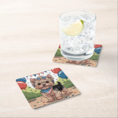 Schattigee Yorkie Independence Day Onderzetter Set (Insitu)