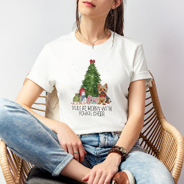 Schattigee Yorkshire Terrier Christmas T-shirt aan