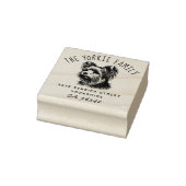 Schattigee Yorkshire Terrier Familienaam Retouradr Rubberstempel (Stempel)