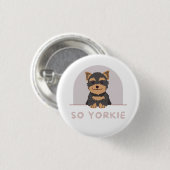 Schattigee Yorkshire Terriër Hond Dieren Lov Ronde Button 3,2 Cm (Voorkant /achterkant)