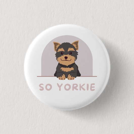 Schattigee Yorkshire Terriër Hond Dieren Lov Ronde Button 3,2 Cm (Voorkant)